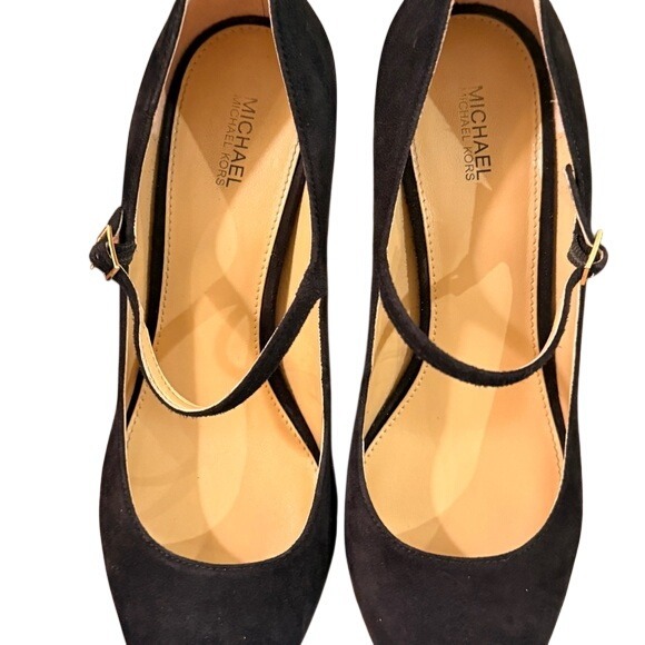MICHAEL‎ KORS Black Suede Mary Jane Pumps Heels Womens Sz 9 - Picture 2 of 4